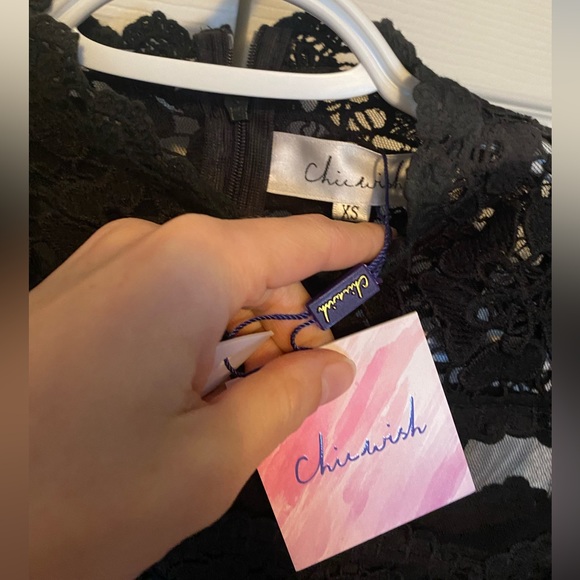 NWT Chicwish black lace and mesh top - Picture 6 of 7
